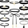 Necklaces | shynek Choker Necklace For Women, Shynek 12 Pcs Black Choker Necklace Set Black Lace Tattoo Velvet Chokers For Women And Teen Girls