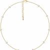 Necklaces | Cowlyn Cowlyn Pearl Choker Dainty Adjustable Necklace 18K Gold Plated Cultured Barque Pearl Tiny Chain Delicate Mother'S Valentine Jewelry For Women Girls