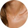 Necklaces | Foxgirl Foxgirl Silver Initial Necklaces For Women Girls, Dainty Silver Letter Necklace Simple Pendant Choker Necklace Trendy Cute Personalized Monogram Name Necklace Silver Jewelry Necklace For Girls Gift