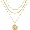 Necklaces | M MOOHAM M Mooham Layered Initial Necklaces For Women, 14K Real Gold Plated Layered Necklaces For Women Initial Necklaces Paperclip Chain Necklaces For Women Gold Necklace For Women Gold Jewelry For Women