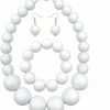 Necklaces | JHWZAIY Jhwzaiy White Beads Necklace, Costume Jewelry For Women Strand Necklaces, Acrylic African Beaded Necklace Chunky Statement, Halloween Necklaces