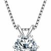 Necklaces | WOAINI Moissanite Necklace For Women, 0.5-3 Ct Solitaire Moissanite Diamond Pendant,18K White Gold Plated 925 Sterling Silver Necklace, Gifts For Women Her Wife Girlfriend Mom Jewelry, Gra Certified, 18 Inch