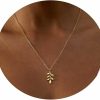 Necklaces | Feskive Feskive 14K Gold/Silver Plated Crescent Moon Necklace Tiny Moon And Star Necklacedainty Sun Leaf Necklace Gold Pendant Necklace For Women Girls Delicate Minimalist Jewelry