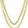 Necklaces | JEWELHEART 14K Real Gold Cuban Link Chain - 1.9Mm 2.15Mm 2.9Mm 3.8Mm 4.75Mm Diamond Cut Concave Cuban Curb Chain Pendant Necklace For Men - Dainty Yellow Gold Necklace For Women With Lobster Clasp 16" 18" 20" 22" 24"