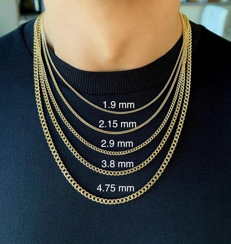 Necklaces | JEWELHEART 14K Real Gold Cuban Link Chain - 1.9Mm 2.15Mm 2.9Mm 3.8Mm 4.75Mm Diamond Cut Concave Cuban Curb Chain Pendant Necklace For Men - Dainty Yellow Gold Necklace For Women With Lobster Clasp 16" 18" 20" 22" 24"