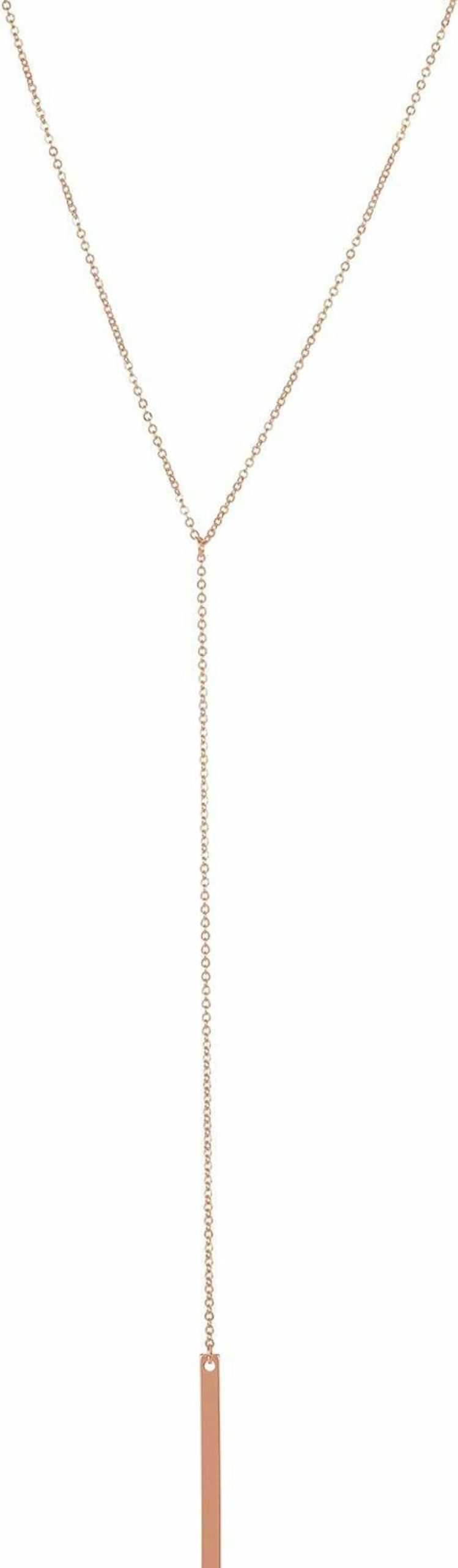 Necklaces | S.J JEWELRY S.J Jewelry Womens Handmade Cz Simple Delicate 14K Gold Plated/Rose Gold Plated/Silver Plated Lariat Simple Baton Adjustable Y Necklace