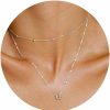 Necklaces | Yoosteel Yoosteel Layered Initial Necklaces For Women Trendy, 14K Gold Plated Letter A-Z Pendant Necklace Tiny Initial Necklace Personalized Monogram Layered Gold Initial Necklaces For Women Girls Jewelry