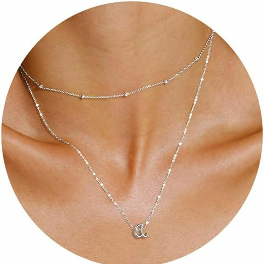 Necklaces | Yoosteel Yoosteel Layered Initial Necklaces For Women Trendy, 14K Gold Plated Letter A-Z Pendant Necklace Tiny Initial Necklace Personalized Monogram Layered Gold Initial Necklaces For Women Girls Jewelry