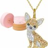 Necklaces | SCAMPER & CO Scamper & Co Dog Breed Pendant Necklace For Women And Girls - Genuine Gemstone And Cubic Zirconia Puppy Charm, Premium Sterling Silver Jewelry Gift For Dog Moms, Real 18K Yellow Gold Or Rhodium Plating, 18 To 20 Inch