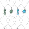 Necklaces | Yaomiao Yaomiao 8 Pieces Crystals And Healing Stones Pendant Necklace Dragon Wrapped Cylinder And Round Ball Pendant Chakra Reiki Gemstone Necklace