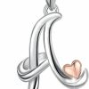 Necklaces | CELESTIA Celestia Gifts For Women Sterling Silver Initial Necklaces For Women Letter Pendant A Monogram Necklaces Alphabet Heart Initial Jewelry