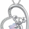 Necklaces | JUSTKIDSTOY Justkidstoy Koala Necklace 925 Sterling Silver Cute Animal Koala Bear Jewelry Koala Gifts For Women Girls Animal Lovers