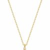 Necklaces | MEVECCO Mevecco Gold Dainty Opal Necklace 18K Gold Plated Anchor Pendant Necklace Minimalist Handmade Bar Chain Necklace Gift For Her