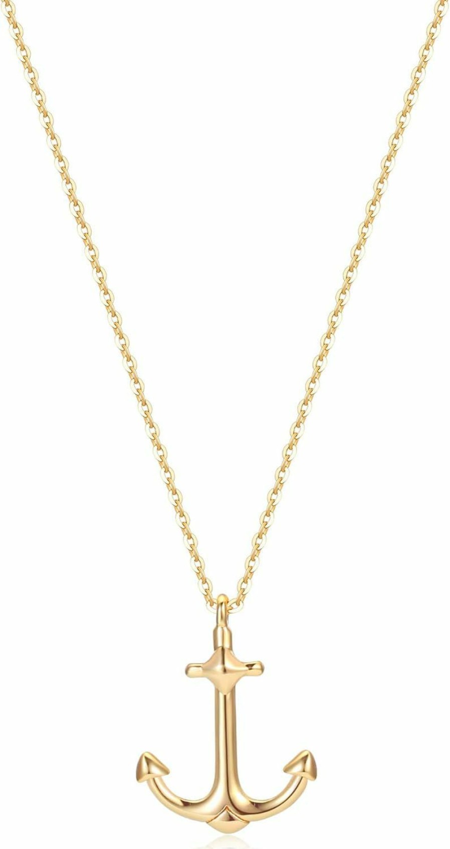 Necklaces | MEVECCO Mevecco Gold Dainty Opal Necklace 18K Gold Plated Anchor Pendant Necklace Minimalist Handmade Bar Chain Necklace Gift For Her