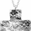 Necklaces | Silpada Silpada 'Dropmore' Floral Cross Pendant Necklace In Sterling Silver, 22\" + 2\"