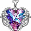 Necklaces | Kate Lynn Kate Lynn \"Angel Wings Heart Necklace For Women, 18\"+2\" Necklace, Packaged With Jewelry Box, Christmas Anniversary Birthday Gifts For Women, Symbol Of Love, Beauty And Guardian