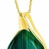 Necklaces | Beaux Bijoux Beaux Bijoux Natural Malachite Or Larimar Gemstone Pendant Necklaces For Women In Sterling Silver And 14K Gold - Teardrop Pendant Statement Necklace - Fine Jewelry For Women