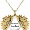 Necklaces | SLOONG Sloong You Are My Sunshine Engraved Necklace Inspirational Sunflower Locket Necklace Jewelry Mother'S Day Gift For Women Girlfriend