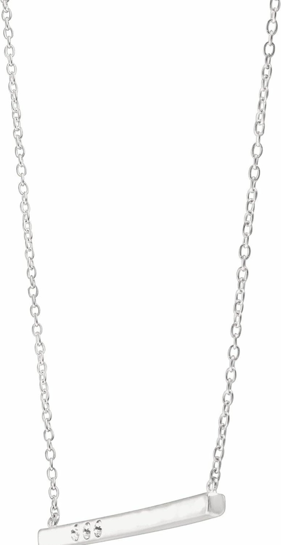 Necklaces | Silpada Silpada 'Dotted Line' Pendant Necklace With Crystals In Sterling Silver, 18\" + 2\"