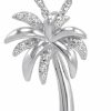 Necklaces | Amanda Rose Collection Amanda Rose Collection Sterling Silver Diamond Palm Tree Pendant Necklace For Women On An 18 Inch Sterling Silver Chain