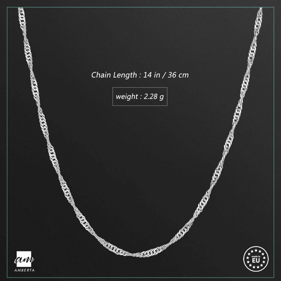 Necklaces | Amberta Amberta Children 925 Sterling Silver Chain Necklace (14 Inch - 4 To 12 Years Old)