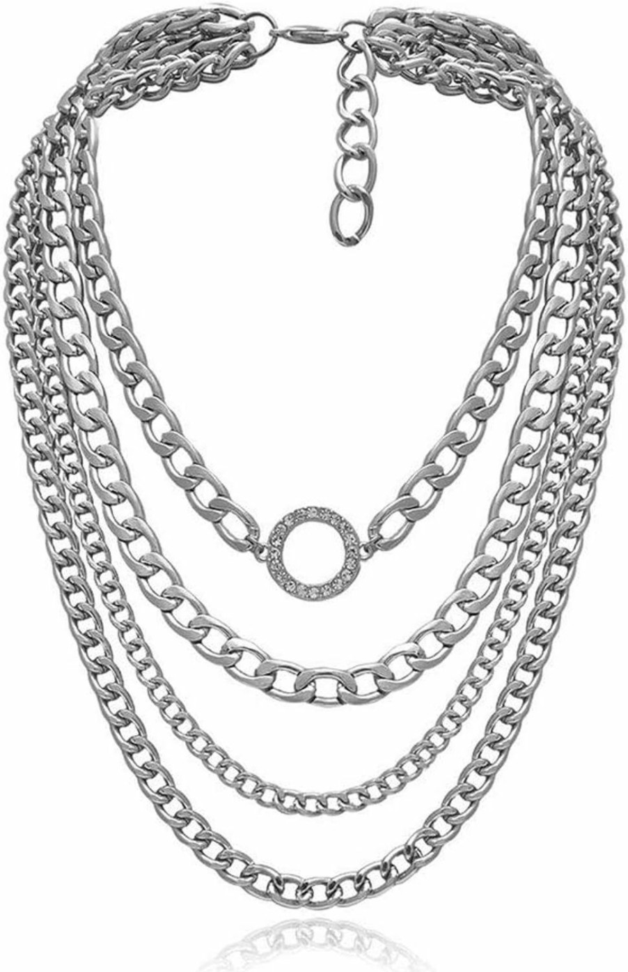 Necklaces | CIBIRICH Cibirich Chunky Necklaces For Women Punk Chain Silver Statement Collar Necklace