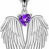 Necklaces | YFN Yfn Angel Wings Necklace 925 Sterling Silver Guardian Angel Wings Pendant Necklace Birthstone Necklace For Women Girls Christmas Jewelry Gifts