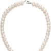 Necklaces | PEARLMES Pearlmes White Freshwater Cultured Pearl Necklace For Women, Real Pearl Strand Necklaces Valentines Day Gifts For Her Jewelry For Brides Wedding Gift