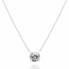 Necklaces | PAVOI Pavoi 14K Gold Plated Crystal Solitaire 1.5 Carat (7.3Mm) Cz Dainty Choker Necklace | Gold Necklaces For Women