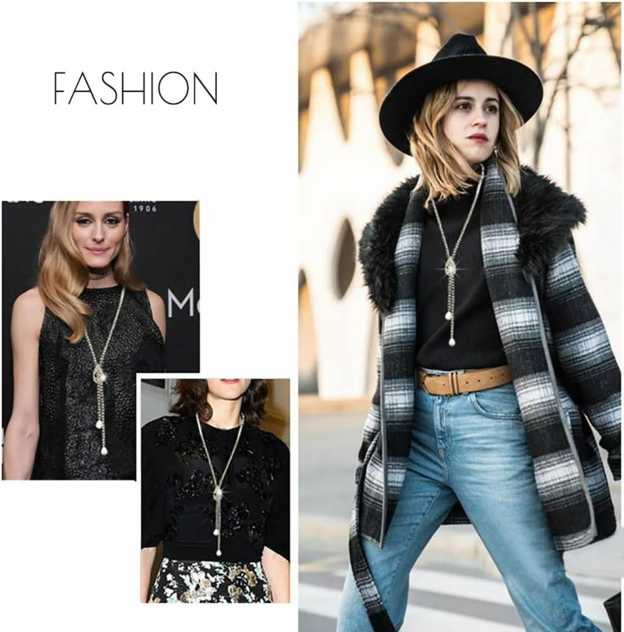 Necklaces | Suyi Suyi Trendy Crystal Long Necklace All-Match Style Shining Clothing Sweater Chain