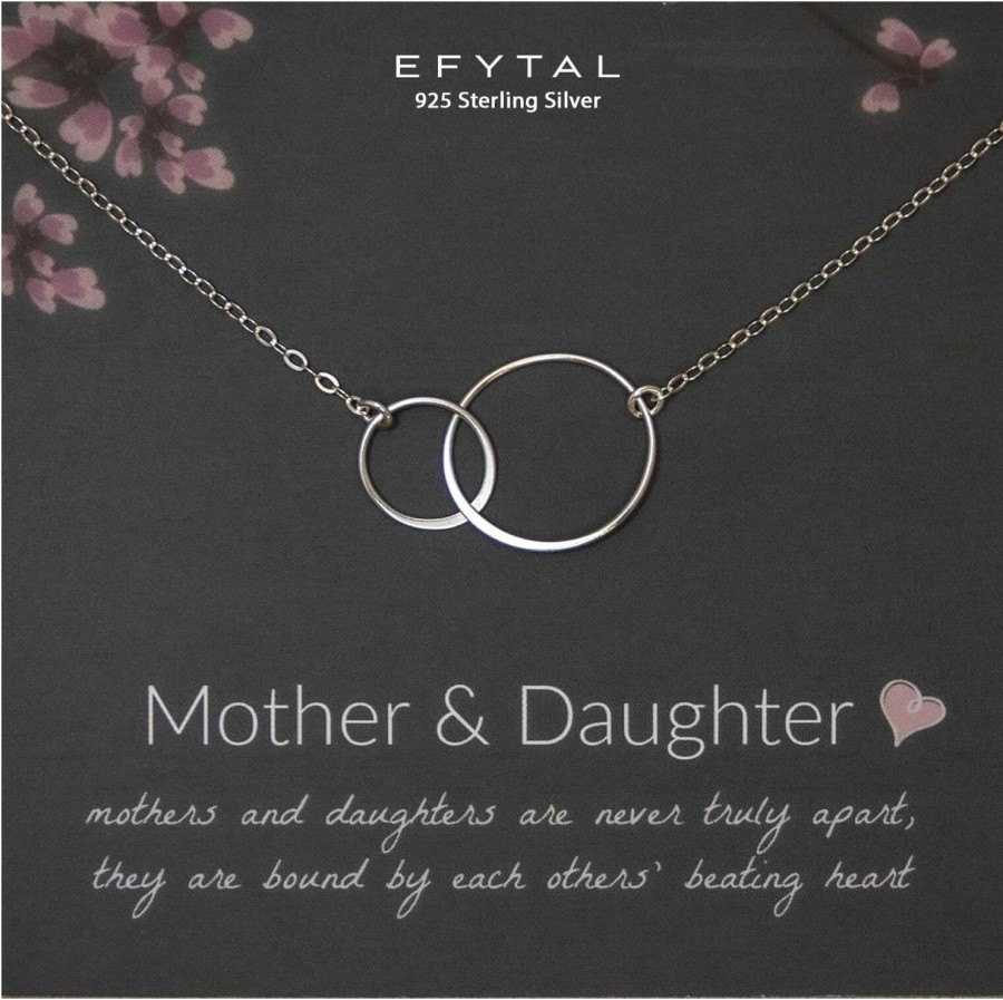 Necklaces | EFYTAL Efytal Mothers Day Gifts For Daughter, Sterling Silver Mother Daughter Necklace, Daughter Gift From Mom, Mothers Day Necklace, Mother'S Day Jewelry, First Mothers Day Gifts