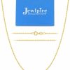 Necklaces | Jewlpire Jewlpire Italian Solid 24K Real Gold Over 925 Sterling Silver Chain Necklace For Women Girls, 1.2Mm Hypoallergenic Cable Chain Thin & Sturdy & Shiny Women'S Chain Necklaces 16/18/20/22/24 Inch