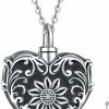 Necklaces | Fryneauy Fryneauy Flower Celtic Urn Necklace Cylinder Bar Heart Shaped Urn Necklace For Ashes 925 Sterling Silver Pendant Necklace Keepsake For Ashes Memory Keepsake Cremation Jewelry For Women