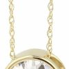 Necklaces | GNGJewel Moissanite Solid 14K White Or Yellow Gold Bezel-Set Pendant Necklace, 18\" Solid 14K Gold Chain, With Certificate Of Authenticity