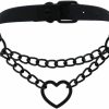 Necklaces | SNOLLOWYY Snollowyy Heart Leather Choker Punk Pu Necklace Goth Choker Soft Collar Chain For Women Girls Gifts