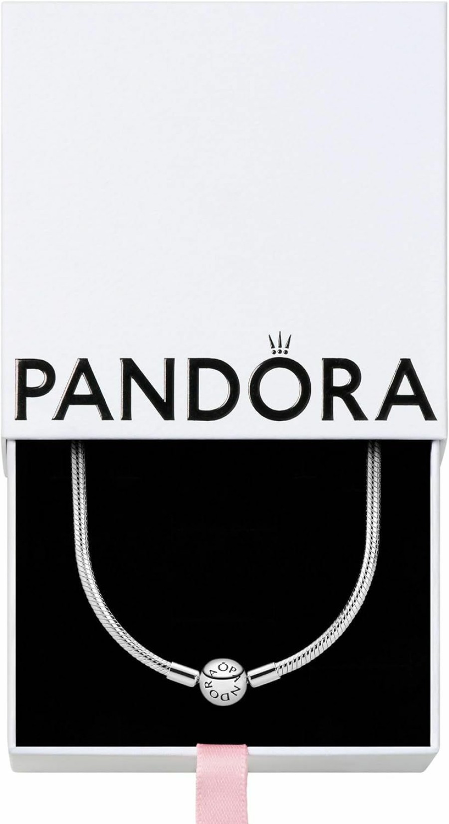 Necklaces | Pandora Pandora Classic Snake Chain Charm Necklace - Mother'S Day Gift - Sterling Silver With Embossed Ball Clasp Necklace - With Gift Box