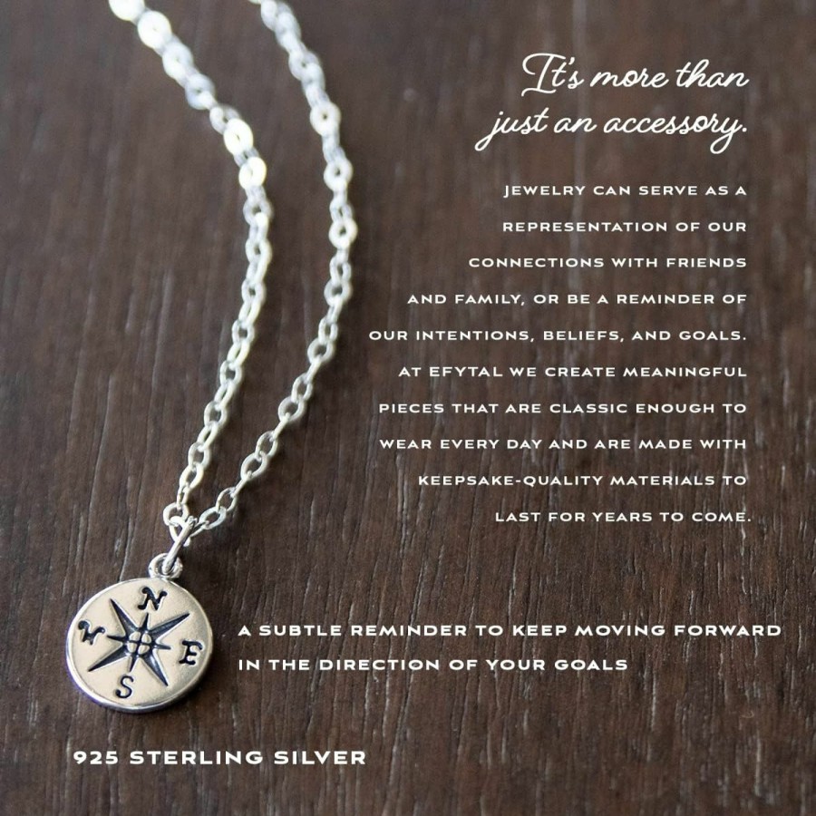 Necklaces | EFYTAL Efytal Graduation Gifts For Her 2022, Sterling Silver Or Gold Plated Compass Necklace, High School Or College Graduation Gifts For Her, Farewell Gifts For Coworkers, Inspirational Gifts For Women